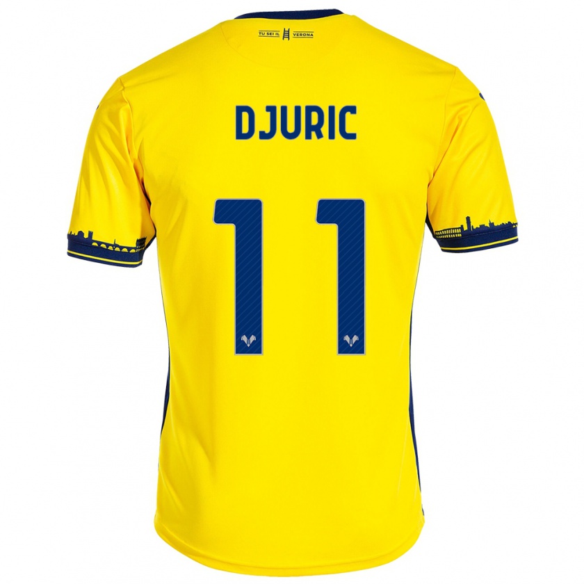 Kandiny Hombre Camiseta Milan Djuric #11 Amarillo 2ª Equipación 2023/24 La Camisa Chile