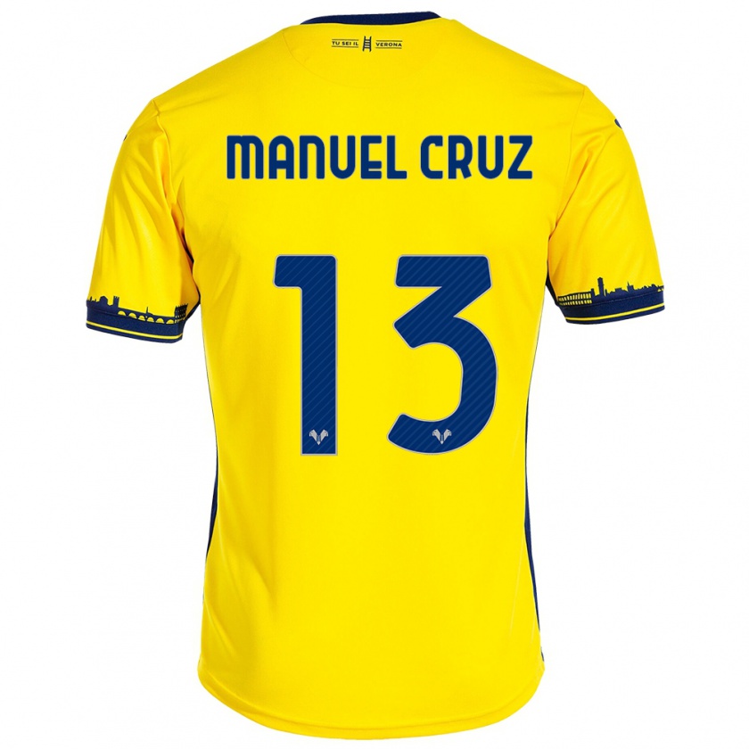 Kandiny Hombre Camiseta Juan Manuel Cruz #13 Amarillo 2ª Equipación 2023/24 La Camisa Chile