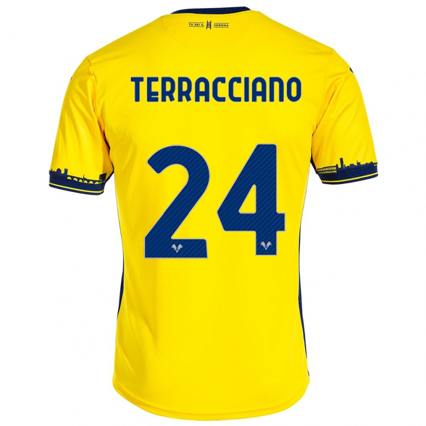 Kandiny Hombre Camiseta Filippo Terracciano #24 Amarillo 2ª Equipación 2023/24 La Camisa Chile