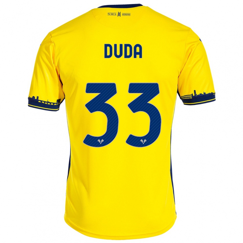 Kandiny Hombre Camiseta Ondrej Duda #33 Amarillo 2ª Equipación 2023/24 La Camisa Chile