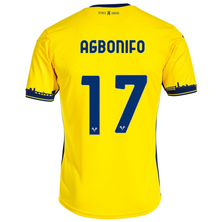 Kandiny Hombre Camiseta Richi Agbonifo #17 Amarillo 2ª Equipación 2023/24 La Camisa Chile