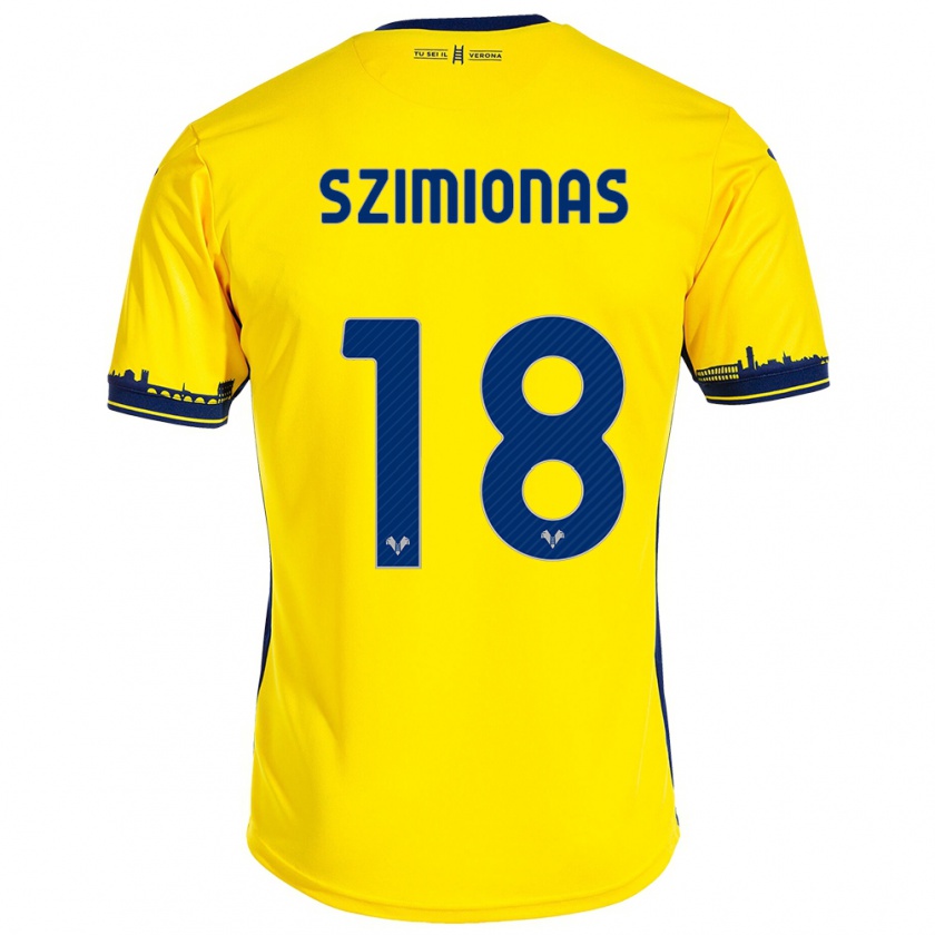 Kandiny Hombre Camiseta Luca Szimionas #18 Amarillo 2ª Equipación 2023/24 La Camisa Chile