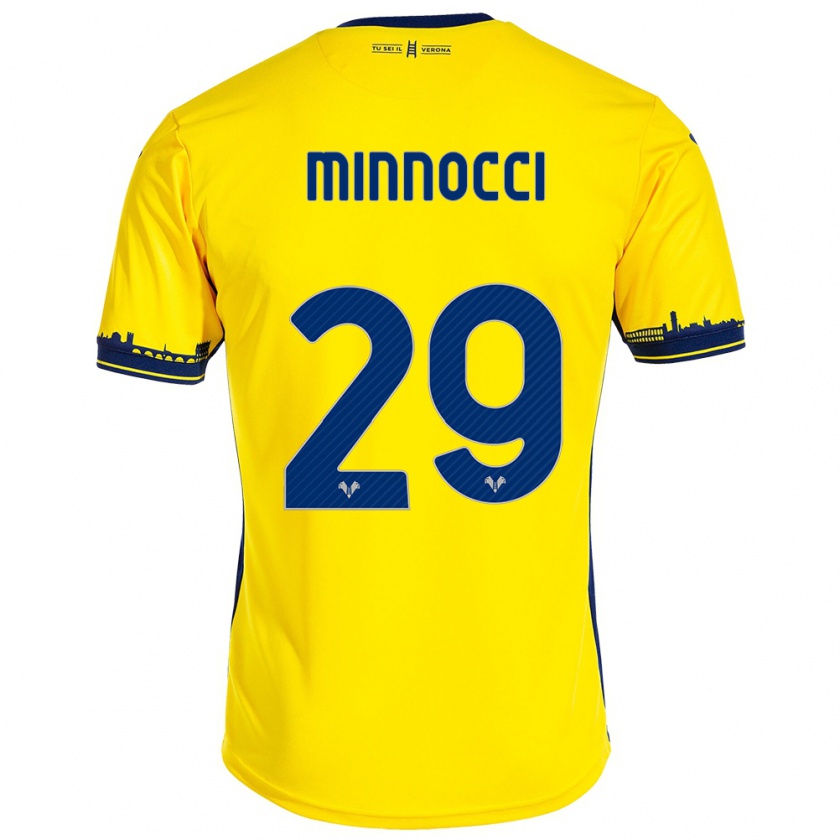 Kandiny Hombre Camiseta Valerio Minnocci #29 Amarillo 2ª Equipación 2023/24 La Camisa Chile