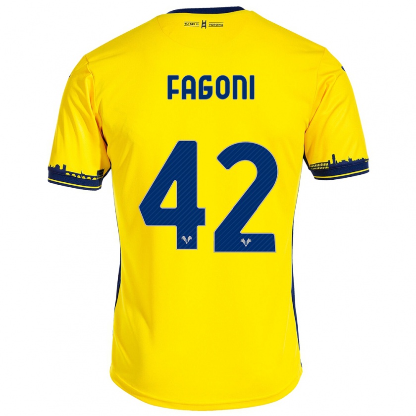 Kandiny Hombre Camiseta Marco Fagoni #42 Amarillo 2ª Equipación 2023/24 La Camisa Chile