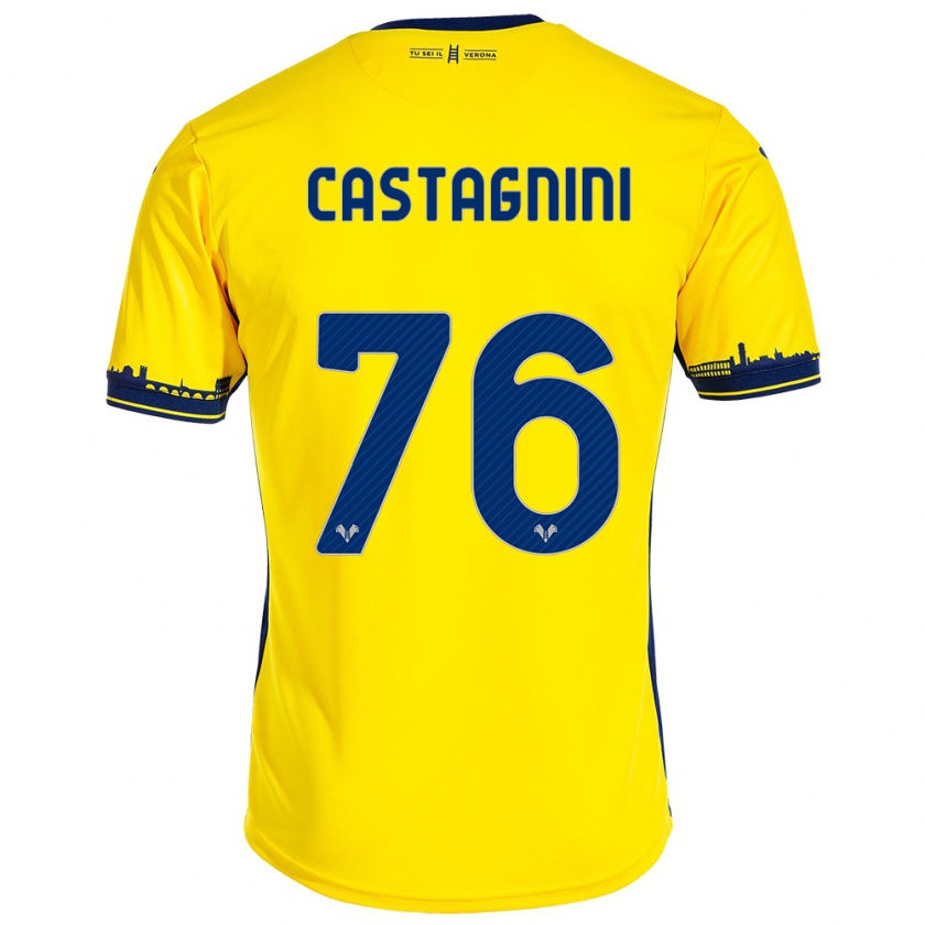 Kandiny Hombre Camiseta Mirko Castagnini #76 Amarillo 2ª Equipación 2023/24 La Camisa Chile