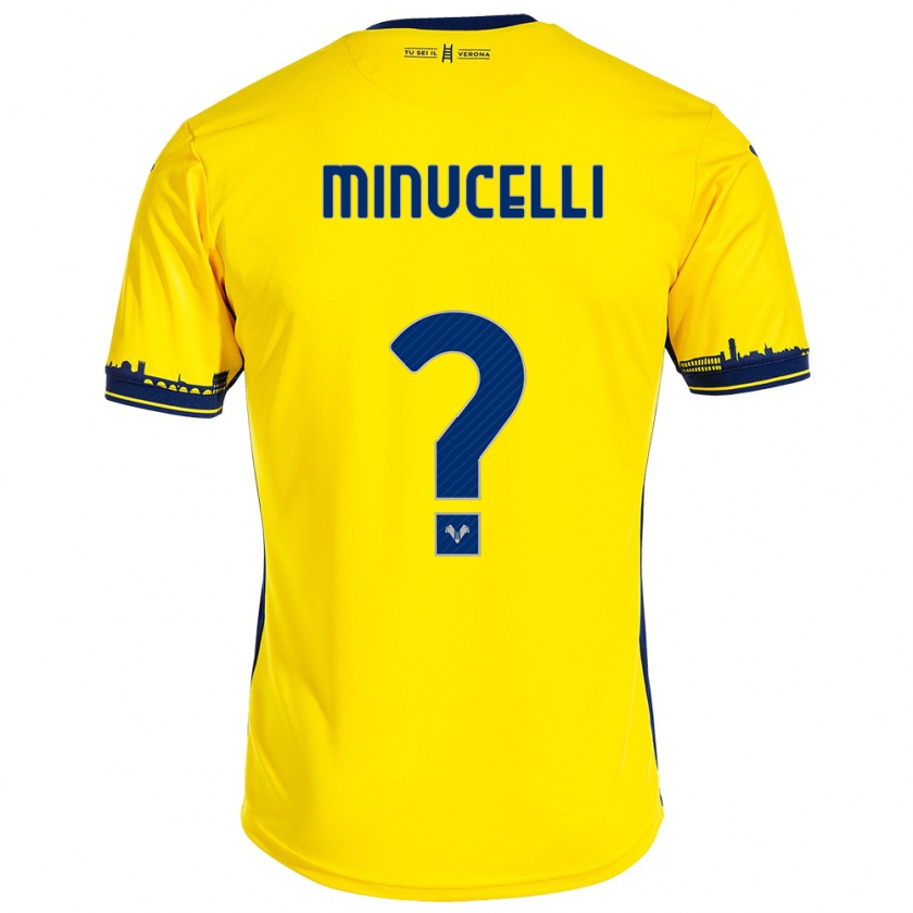 Kandiny Hombre Camiseta Filippo Minucelli #0 Amarillo 2ª Equipación 2023/24 La Camisa Chile