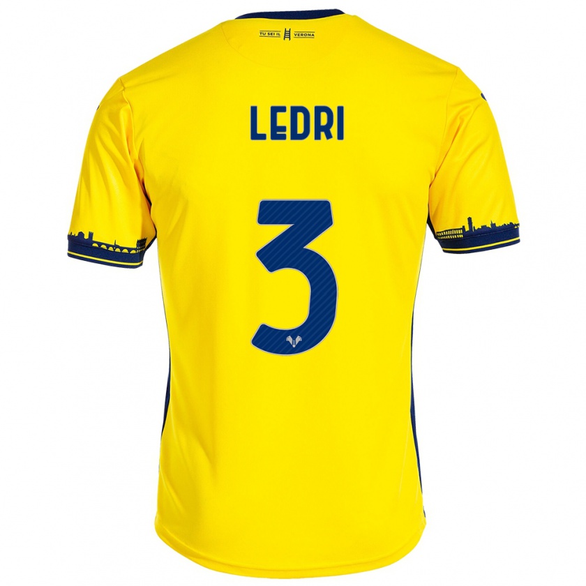 Kandiny Hombre Camiseta Michela Ledri #3 Amarillo 2ª Equipación 2023/24 La Camisa Chile