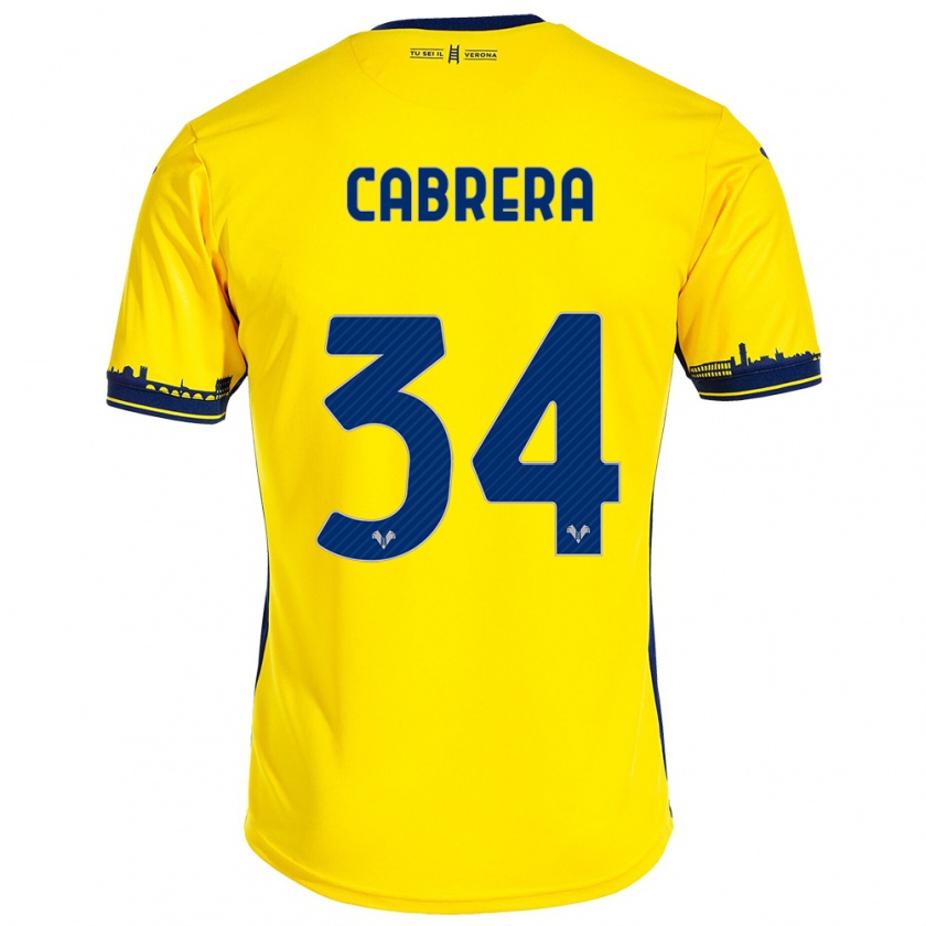 Kandiny Hombre Camiseta Ilena Cabrera #34 Amarillo 2ª Equipación 2023/24 La Camisa Chile