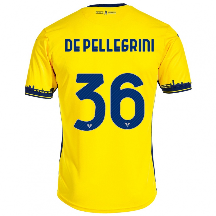 Kandiny Hombre Camiseta Erika De Pellegrini #36 Amarillo 2ª Equipación 2023/24 La Camisa Chile