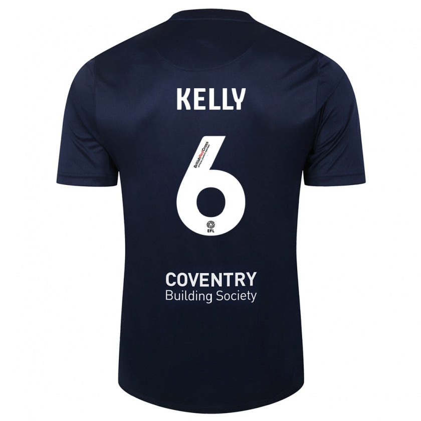 Kandiny Hombre Camiseta Liam Kelly #6 Rojo Azul Marino 2ª Equipación 2023/24 La Camisa Chile