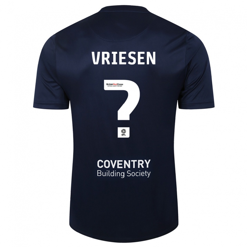 Kandiny Hombre Camiseta Fabian Vriesen #0 Rojo Azul Marino 2ª Equipación 2023/24 La Camisa Chile