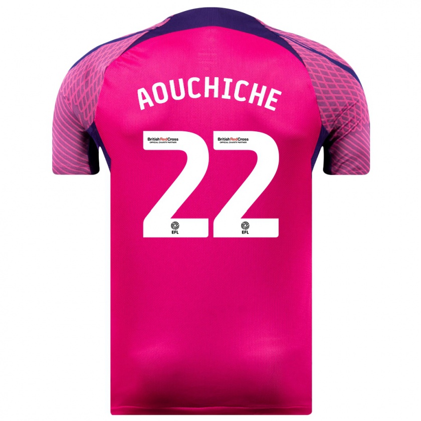 Kandiny Hombre Camiseta Adil Aouchiche #22 Morado 2ª Equipación 2023/24 La Camisa Chile