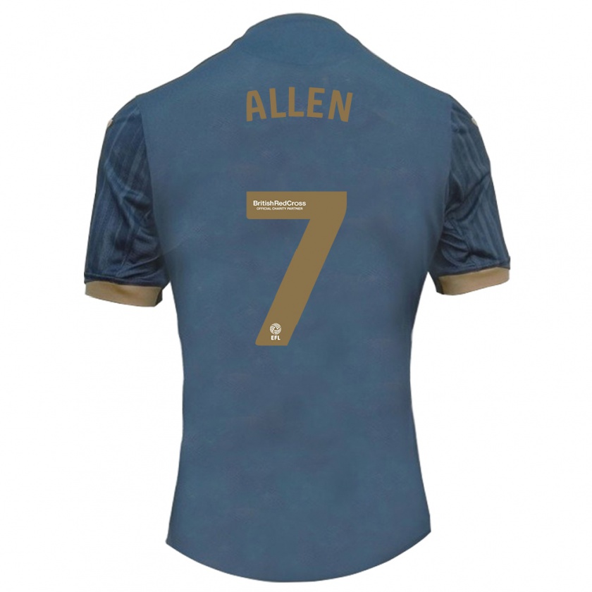 Kandiny Hombre Camiseta Joe Allen #7 Verde Azulado Oscuro 2ª Equipación 2023/24 La Camisa Chile