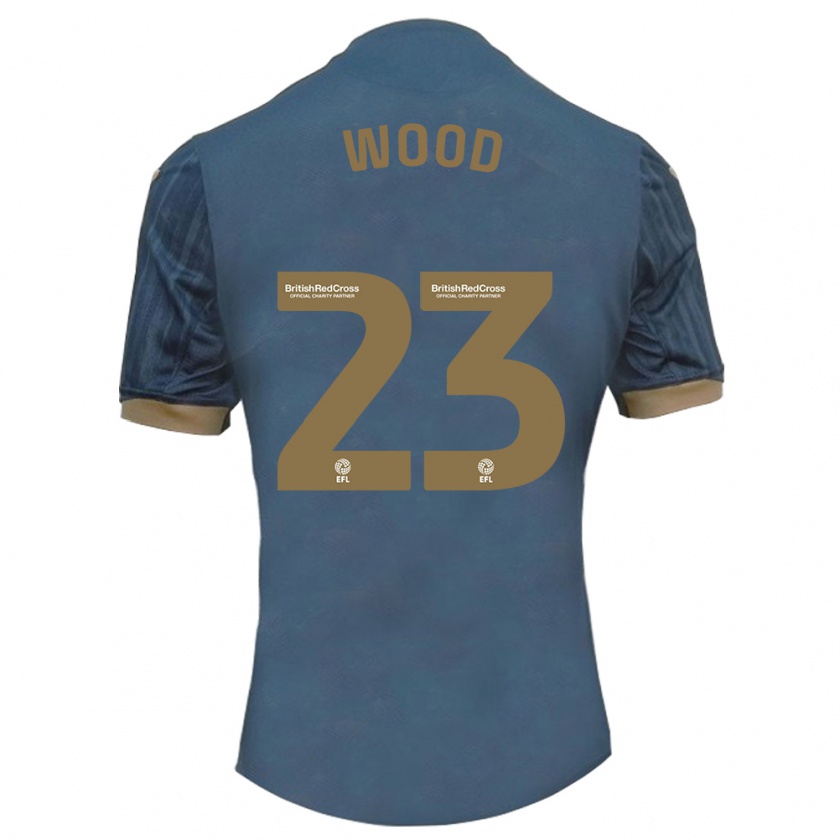 Kandiny Hombre Camiseta Nathan Wood #23 Verde Azulado Oscuro 2ª Equipación 2023/24 La Camisa Chile