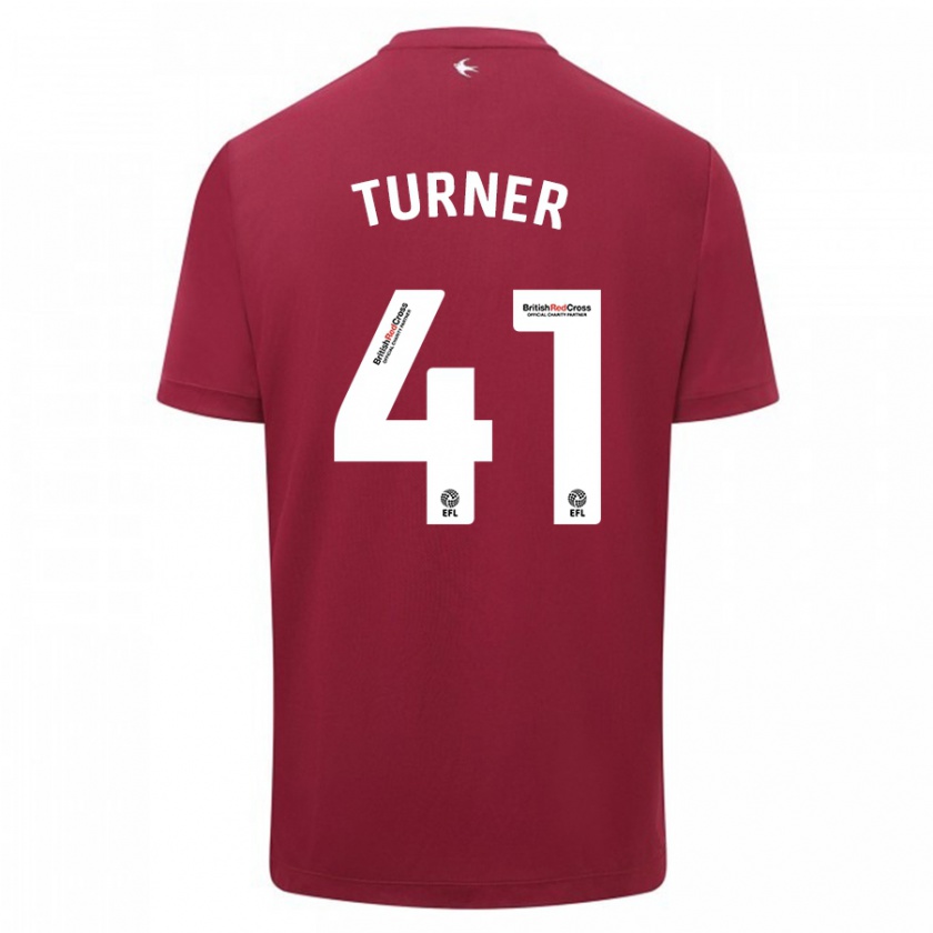 Kandiny Hombre Camiseta Matthew Turner #41 Rojo 2ª Equipación 2023/24 La Camisa Chile