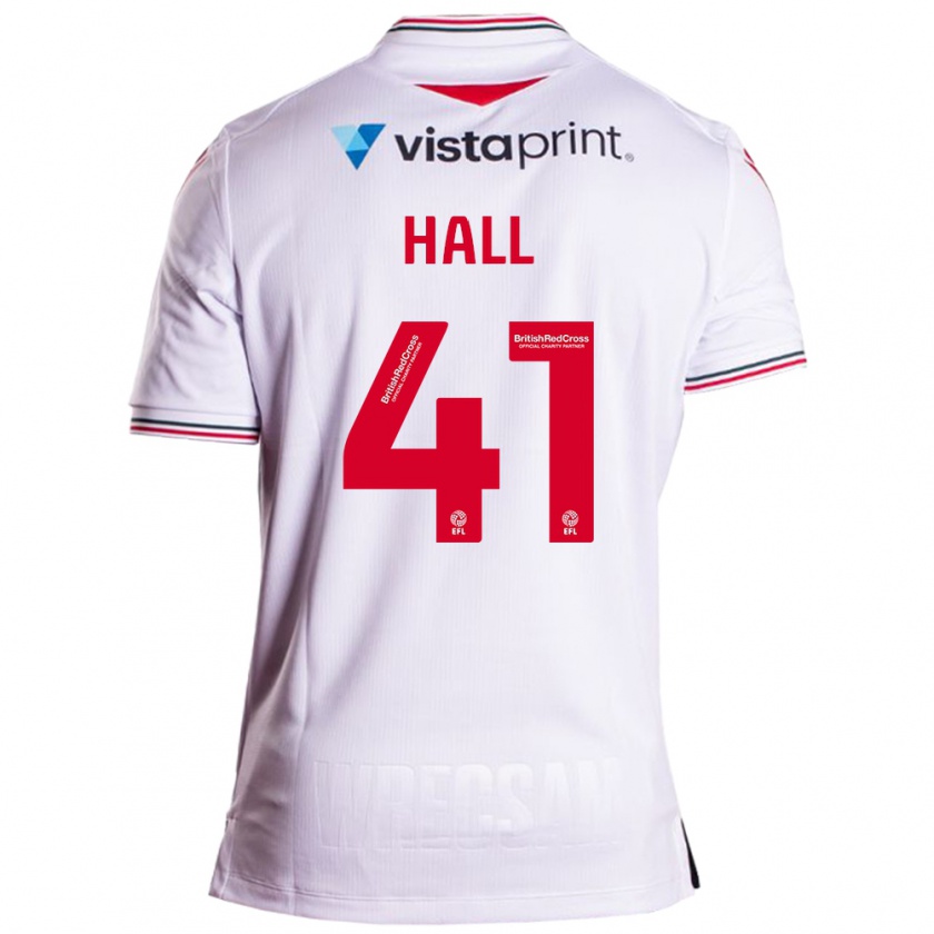 Kandiny Hombre Camiseta Liam Hall #41 Blanco 2ª Equipación 2023/24 La Camisa Chile