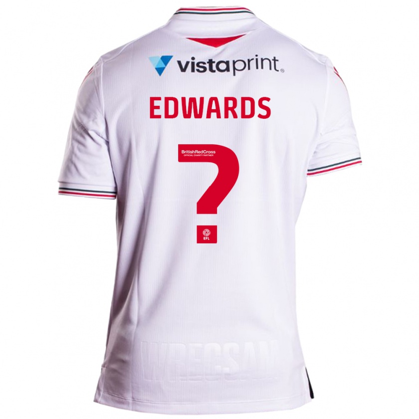 Kandiny Hombre Camiseta Callum Edwards #0 Blanco 2ª Equipación 2023/24 La Camisa Chile