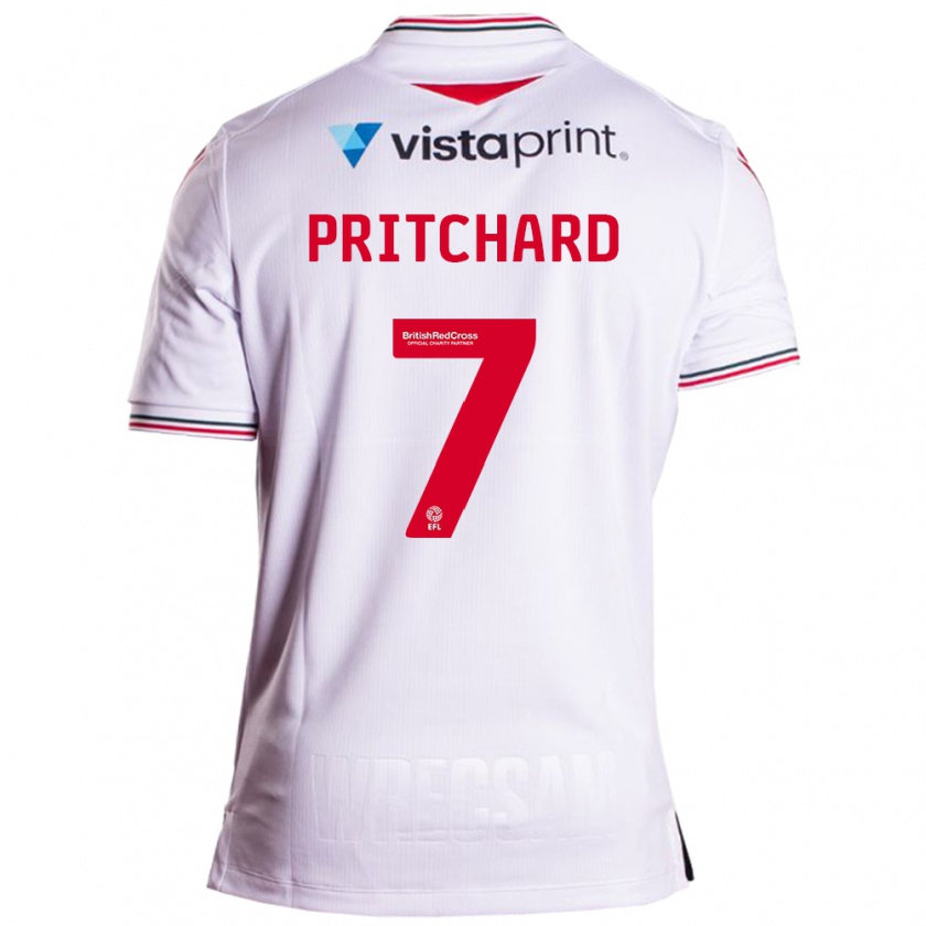 Kandiny Hombre Camiseta Rebecca Pritchard #7 Blanco 2ª Equipación 2023/24 La Camisa Chile