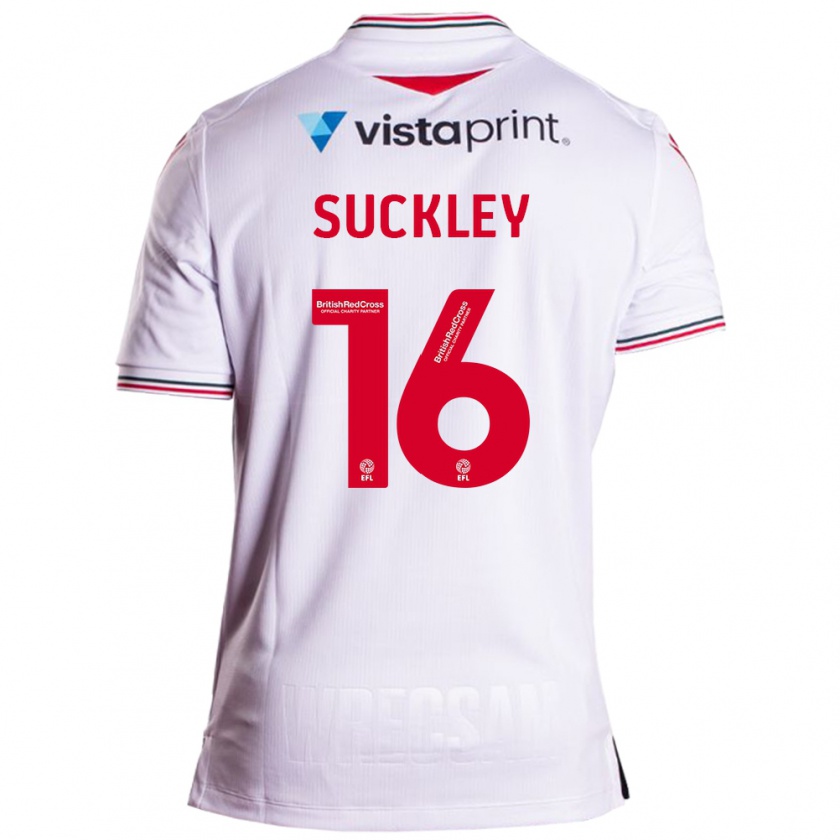 Kandiny Hombre Camiseta Ava Suckley #16 Blanco 2ª Equipación 2023/24 La Camisa Chile