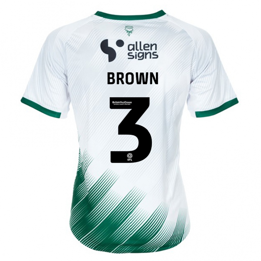 Kandiny Hombre Camiseta Jaden Brown #3 Blanco 2ª Equipación 2023/24 La Camisa Chile