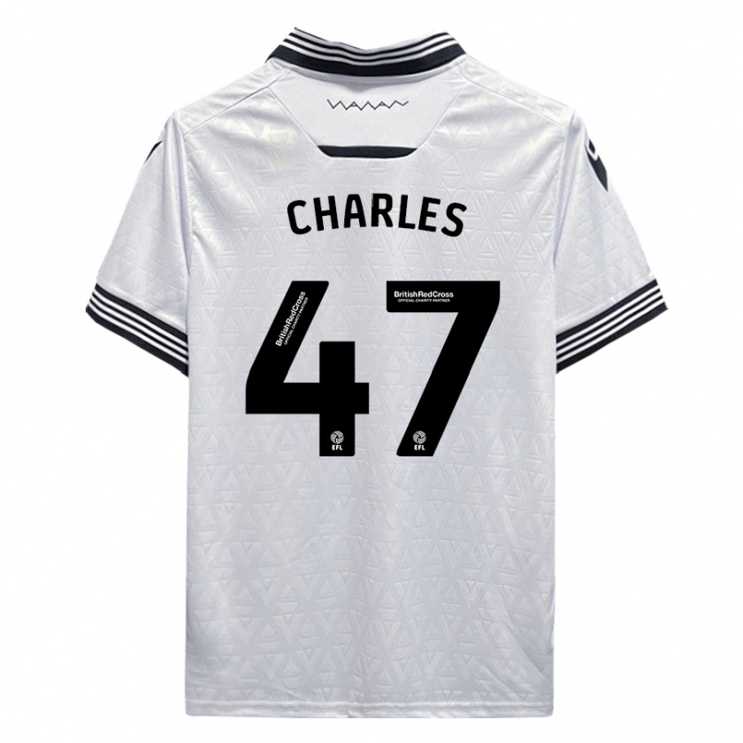 Kandiny Hombre Camiseta Pierce Charles #47 Blanco 2ª Equipación 2023/24 La Camisa Chile