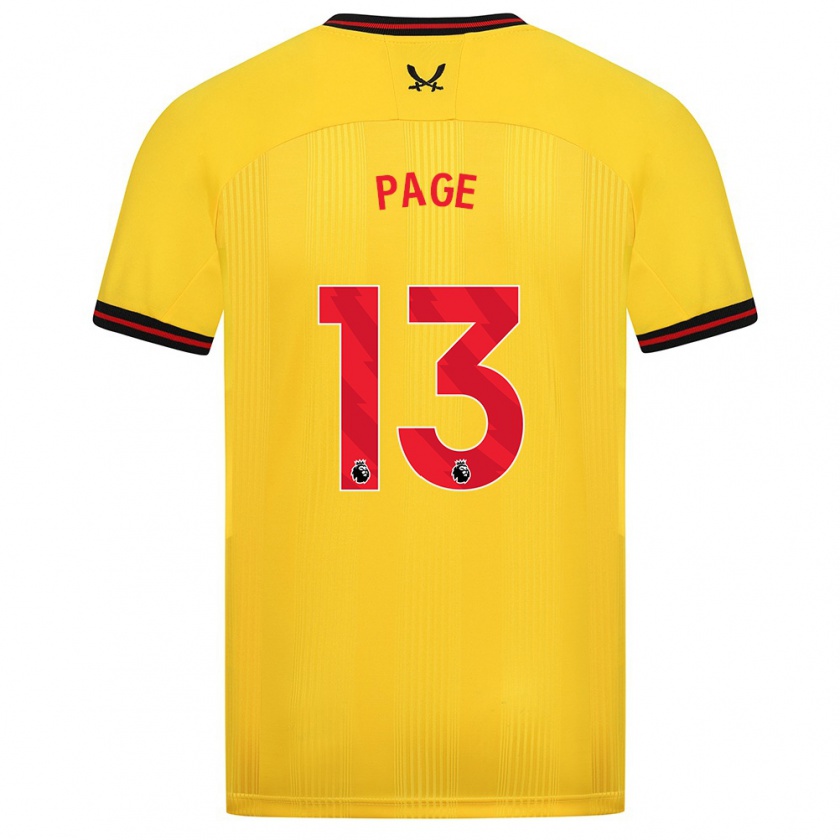 Kandiny Hombre Camiseta Olivia Jane Page #13 Amarillo 2ª Equipación 2023/24 La Camisa Chile