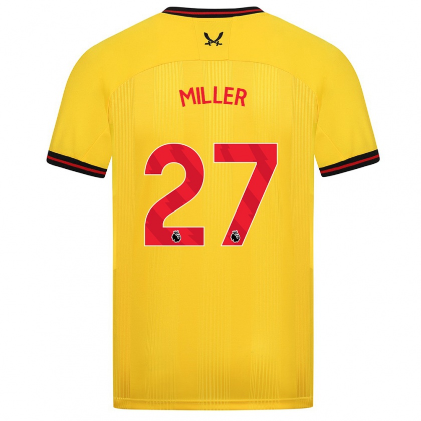 Kandiny Hombre Camiseta Lara Miller #27 Amarillo 2ª Equipación 2023/24 La Camisa Chile