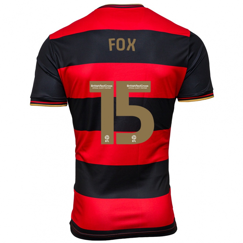 Kandiny Hombre Camiseta Morgan Fox #15 Negro Rojo 2ª Equipación 2023/24 La Camisa Chile