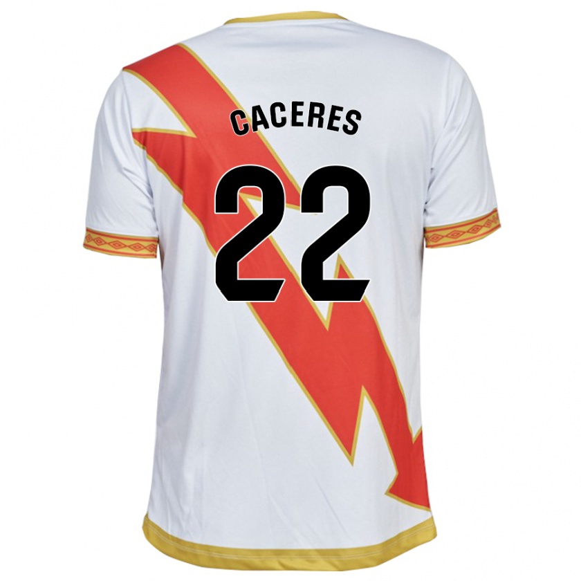 Kandiny Mujer Camiseta Daniel Cáceres #22 Blanco 1ª Equipación 2023/24 La Camisa Chile