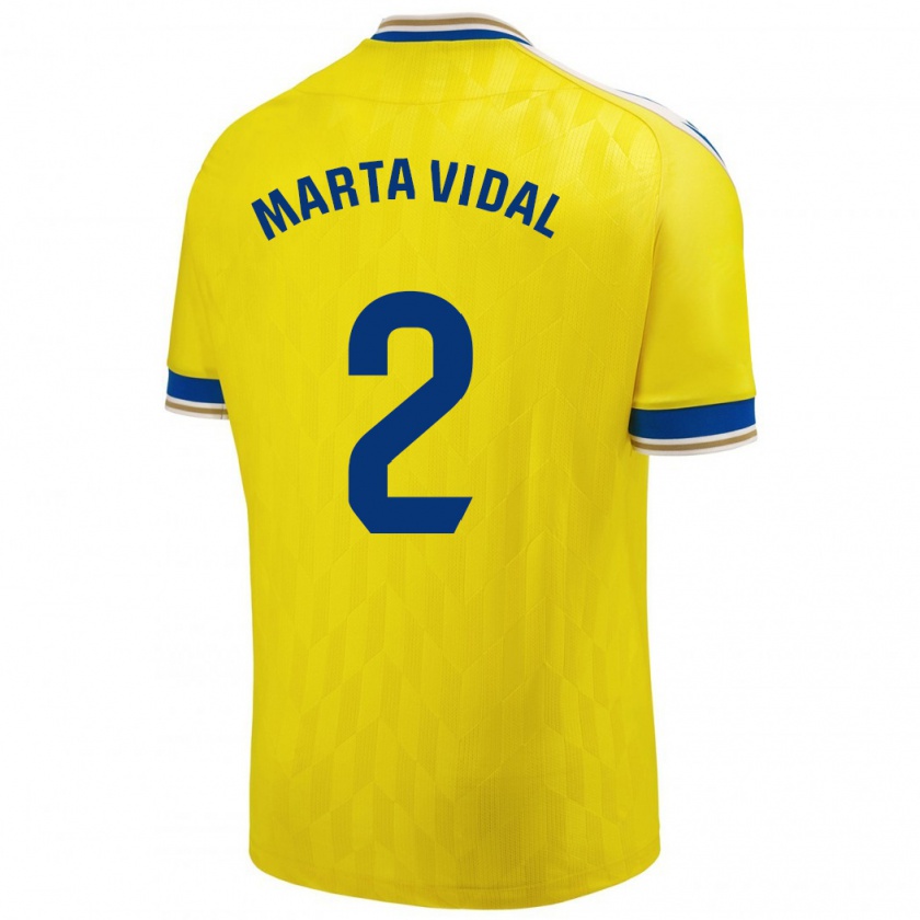 Kandiny Mujer Camiseta Marta Vidal Vela #2 Amarillo 1ª Equipación 2023/24 La Camisa Chile