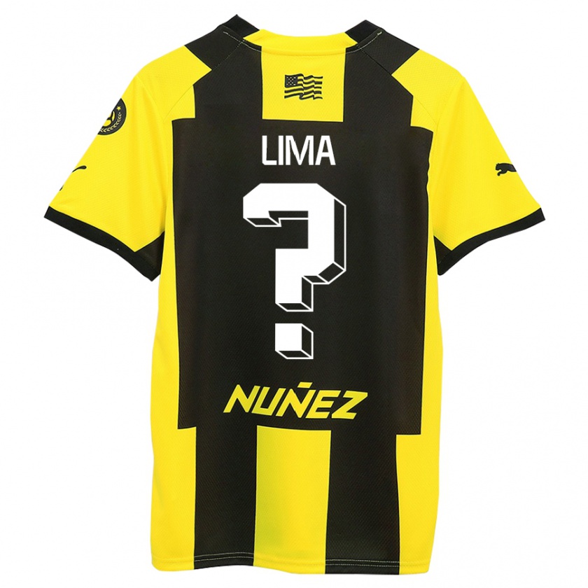 Kandiny Mujer Camiseta Jhonatan Lima #0 Amarillo Negro 1ª Equipación 2023/24 La Camisa Chile
