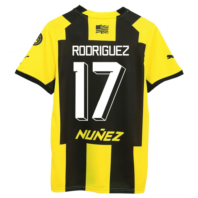Kandiny Mujer Camiseta Valentín Rodríguez #17 Amarillo Negro 1ª Equipación 2023/24 La Camisa Chile