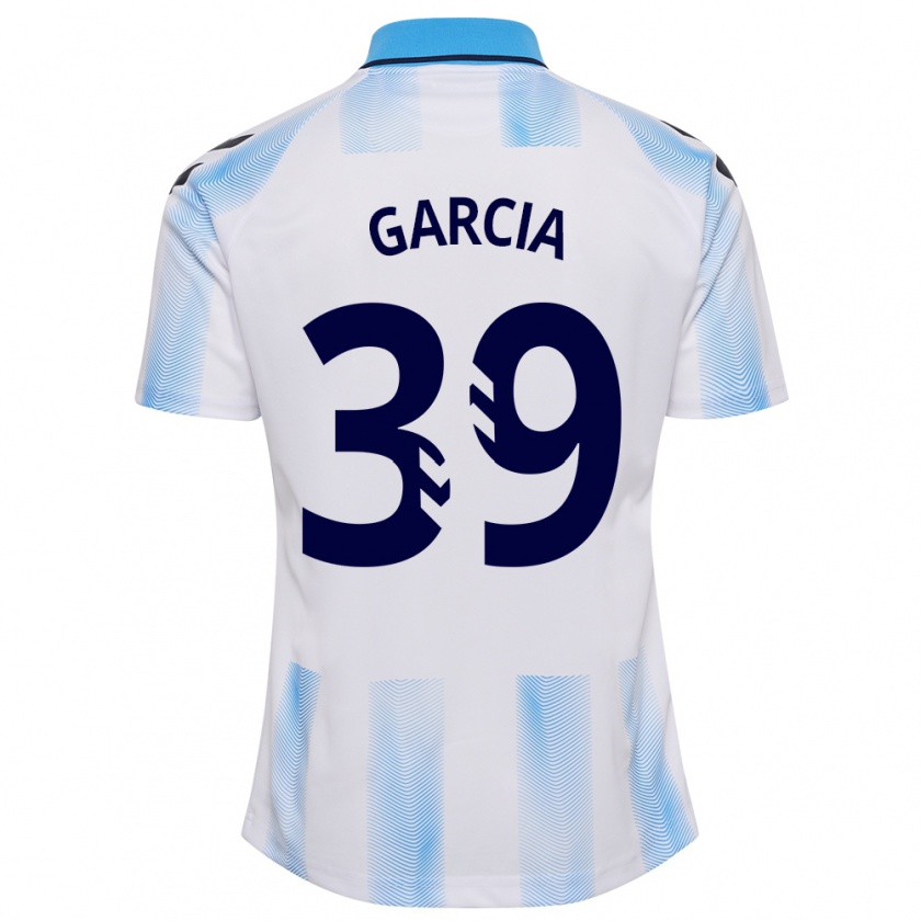 Kandiny Mujer Camiseta Claudia García #39 Blanco Azul 1ª Equipación 2023/24 La Camisa Chile