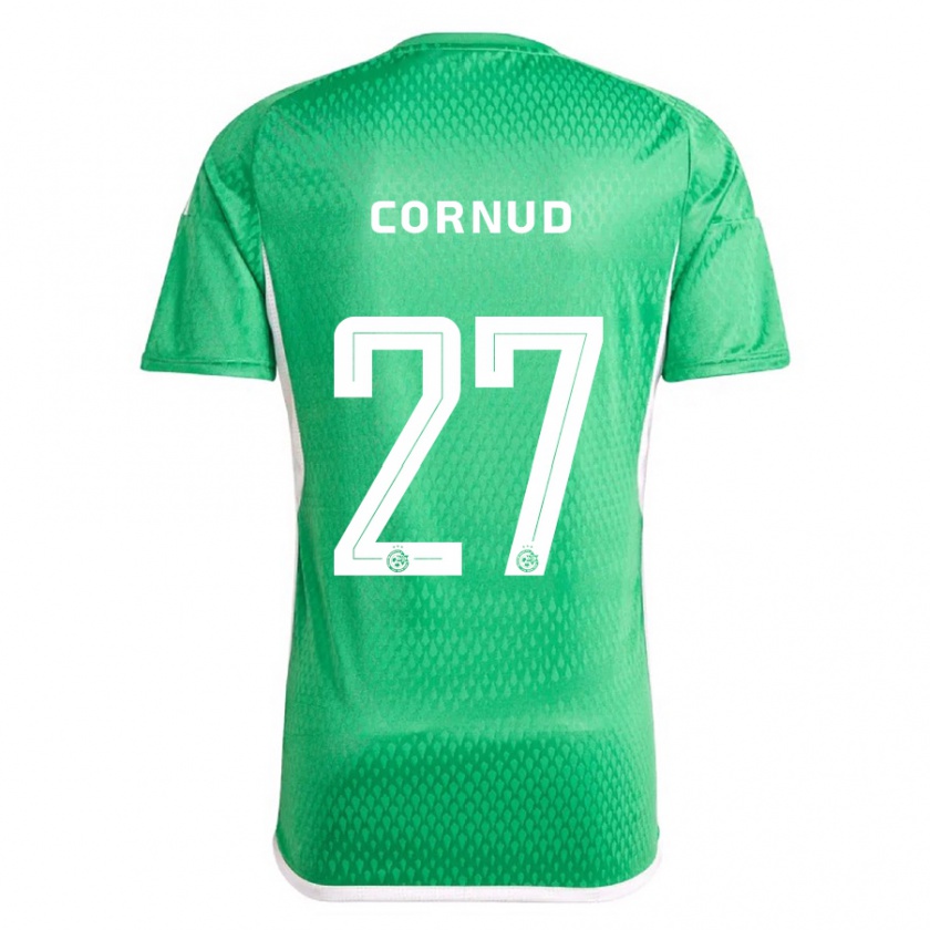 Kandiny Mujer Camiseta Pierre Cornud #27 Blanco Azul 1ª Equipación 2023/24 La Camisa Chile