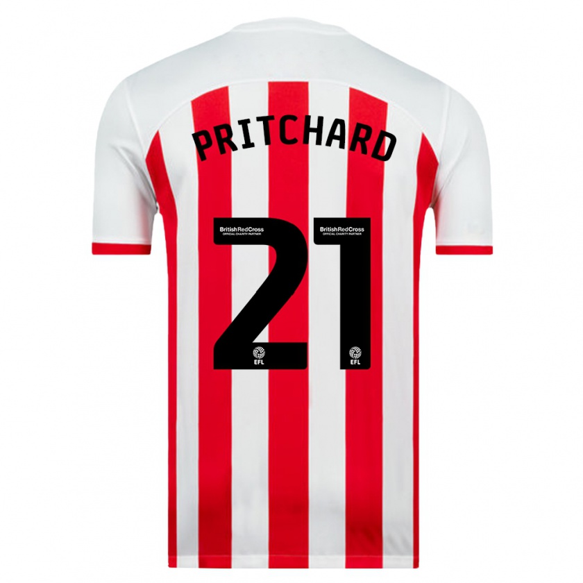 Kandiny Mujer Camiseta Alex Pritchard #21 Blanco 1ª Equipación 2023/24 La Camisa Chile