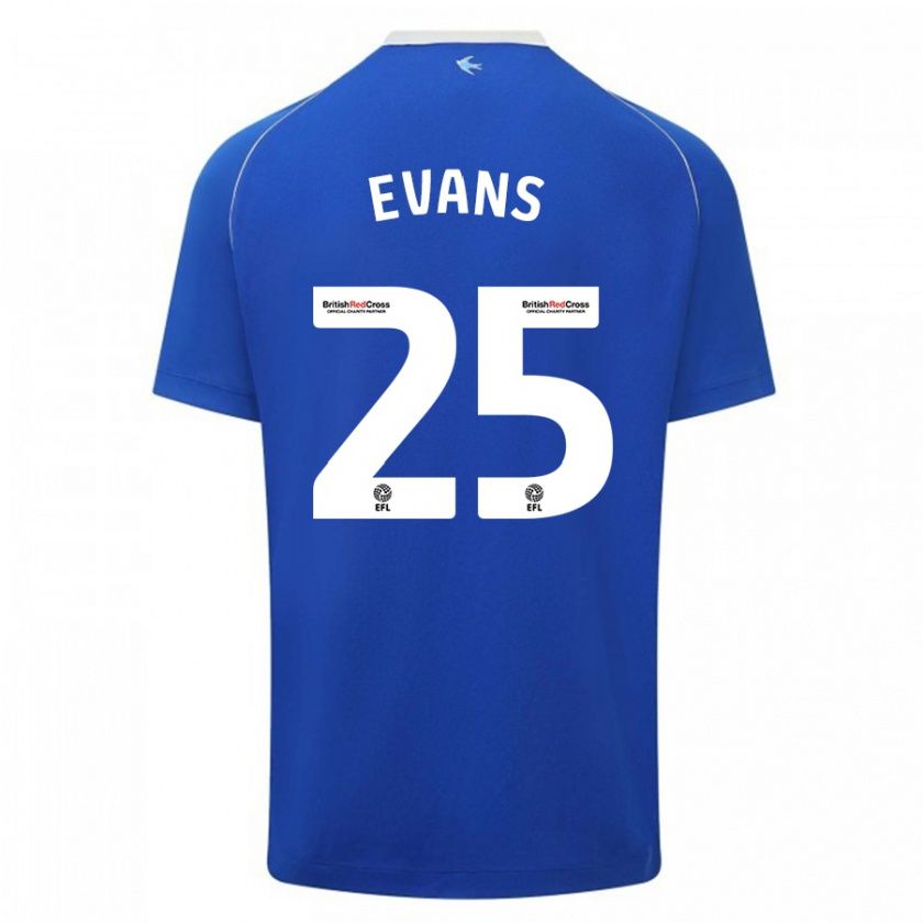 Kandiny Mujer Camiseta Kieron Evans #25 Azul 1ª Equipación 2023/24 La Camisa Chile