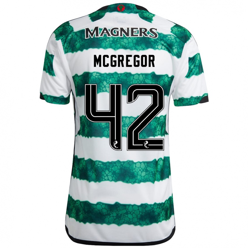 Kandiny Mujer Camiseta Callum Mcgregor #42 Verde 1ª Equipación 2023/24 La Camisa Chile