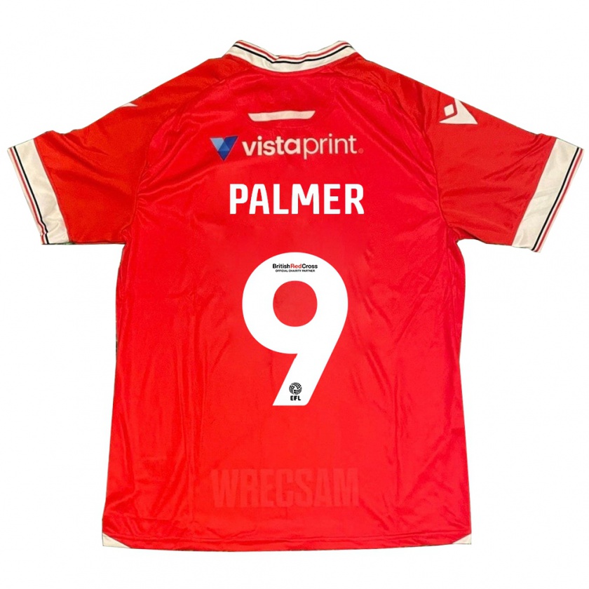 Kandiny Mujer Camiseta Ollie Palmer #9 Rojo 1ª Equipación 2023/24 La Camisa Chile