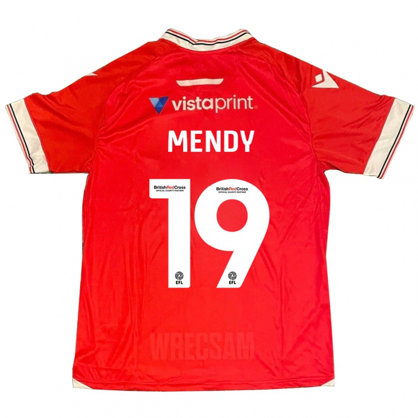 Kandiny Mujer Camiseta Jacob Mendy #19 Rojo 1ª Equipación 2023/24 La Camisa Chile