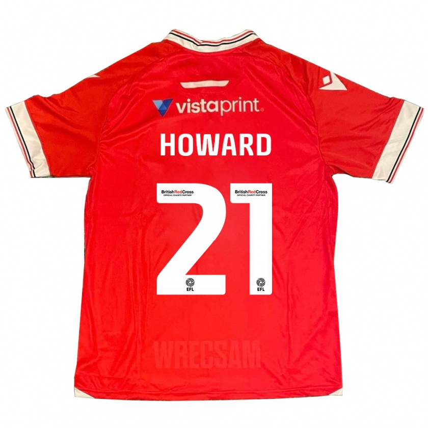 Kandiny Mujer Camiseta Mark Howard #21 Rojo 1ª Equipación 2023/24 La Camisa Chile