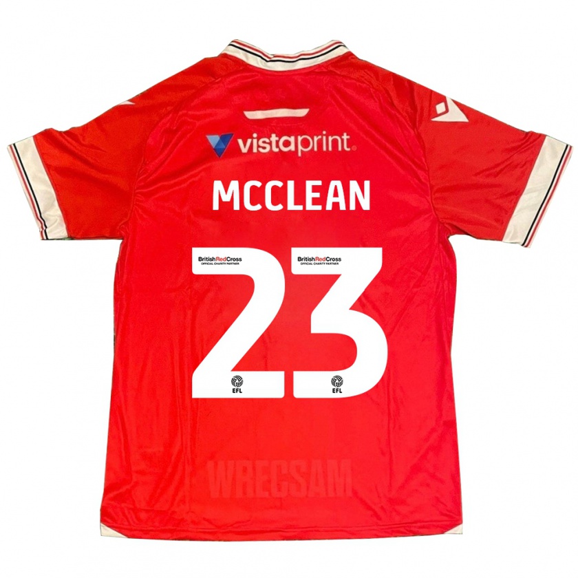 Kandiny Mujer Camiseta James Mcclean #23 Rojo 1ª Equipación 2023/24 La Camisa Chile