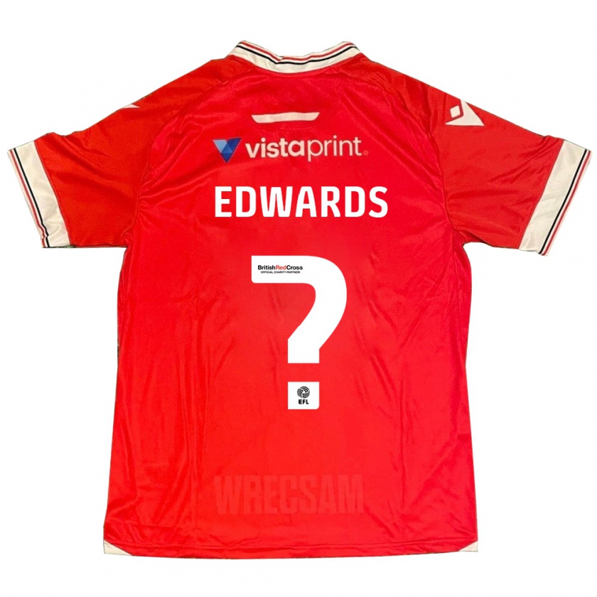 Kandiny Mujer Camiseta Callum Edwards #0 Rojo 1ª Equipación 2023/24 La Camisa Chile