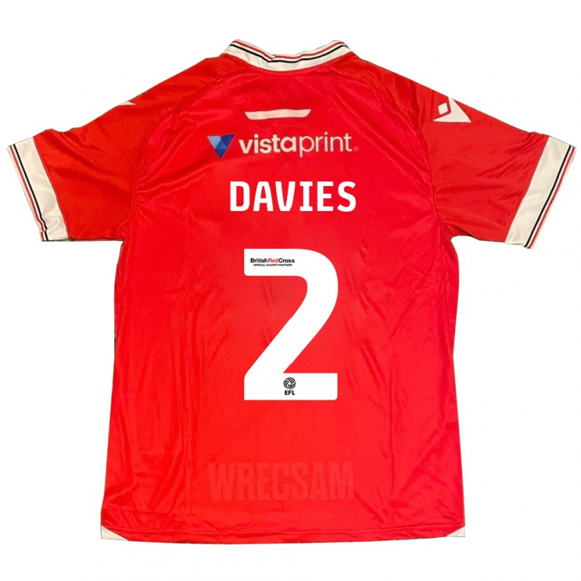Kandiny Mujer Camiseta Phoebe Davies #2 Rojo 1ª Equipación 2023/24 La Camisa Chile