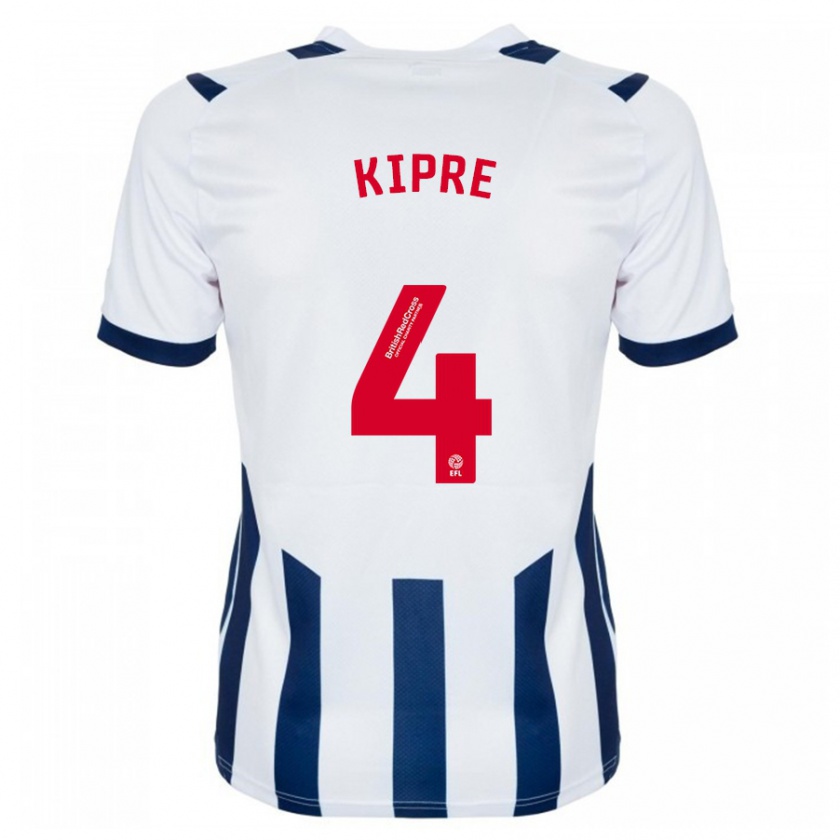 Kandiny Mujer Camiseta Cédric Kipré #4 Blanco 1ª Equipación 2023/24 La Camisa Chile