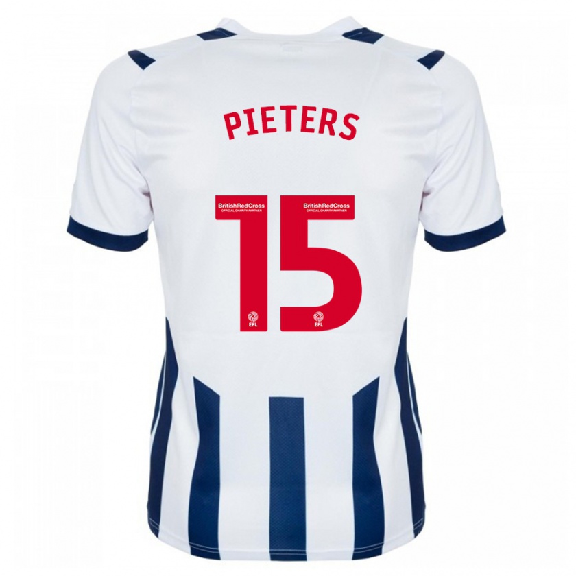 Kandiny Mujer Camiseta Erik Pieters #15 Blanco 1ª Equipación 2023/24 La Camisa Chile