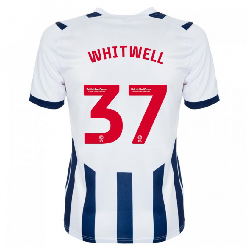 Kandiny Mujer Camiseta Harry Whitwell #37 Blanco 1ª Equipación 2023/24 La Camisa Chile