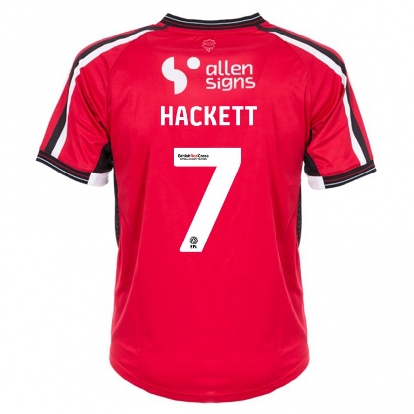 Kandiny Mujer Camiseta Reeco Hackett #7 Rojo 1ª Equipación 2023/24 La Camisa Chile