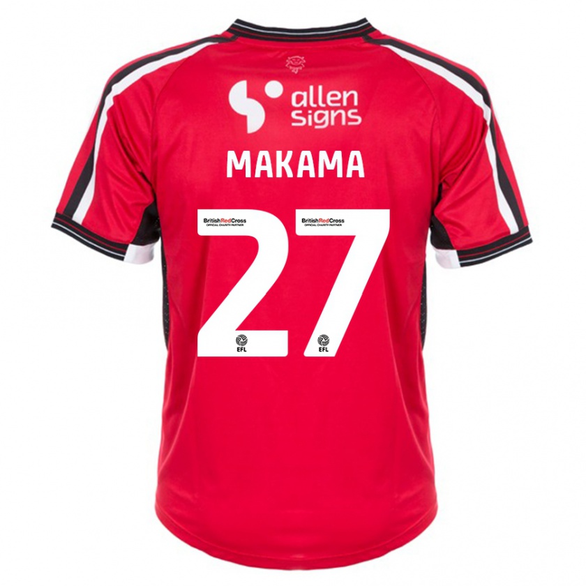 Kandiny Mujer Camiseta Jovon Makama #27 Rojo 1ª Equipación 2023/24 La Camisa Chile