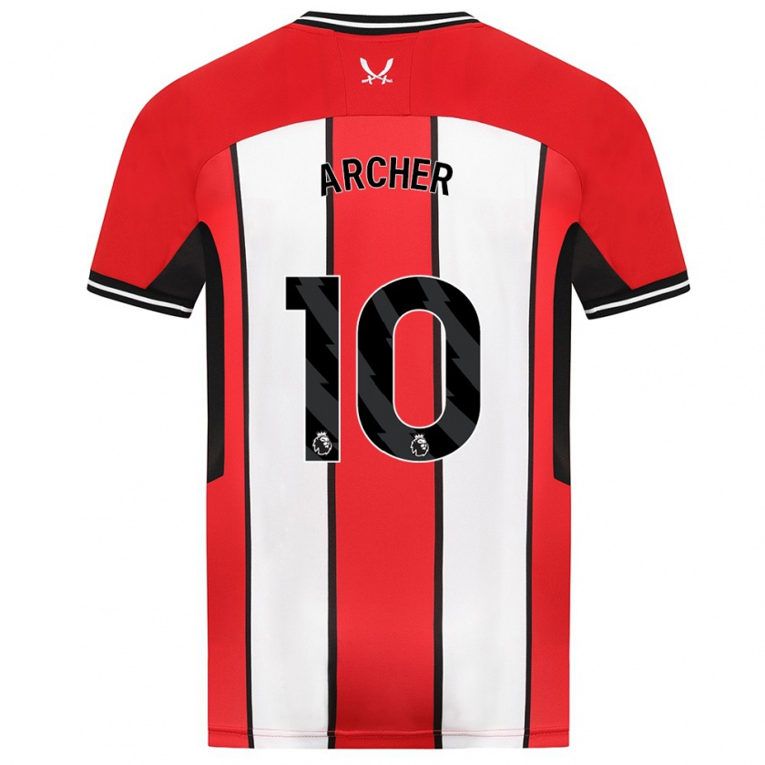 Kandiny Mujer Camiseta Cameron Archer #10 Rojo 1ª Equipación 2023/24 La Camisa Chile