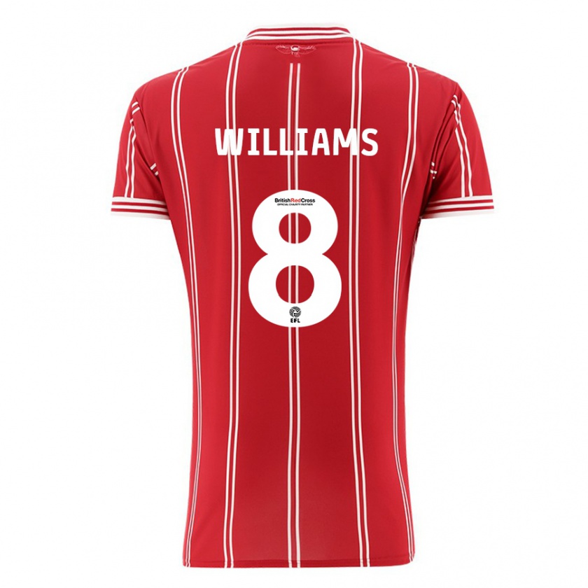 Kandiny Mujer Camiseta Joe Williams #8 Rojo 1ª Equipación 2023/24 La Camisa Chile